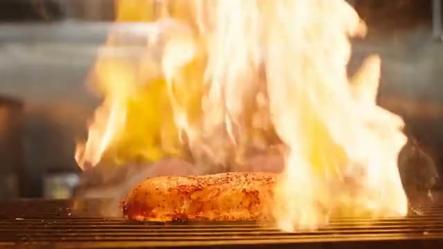 Flame on the grill