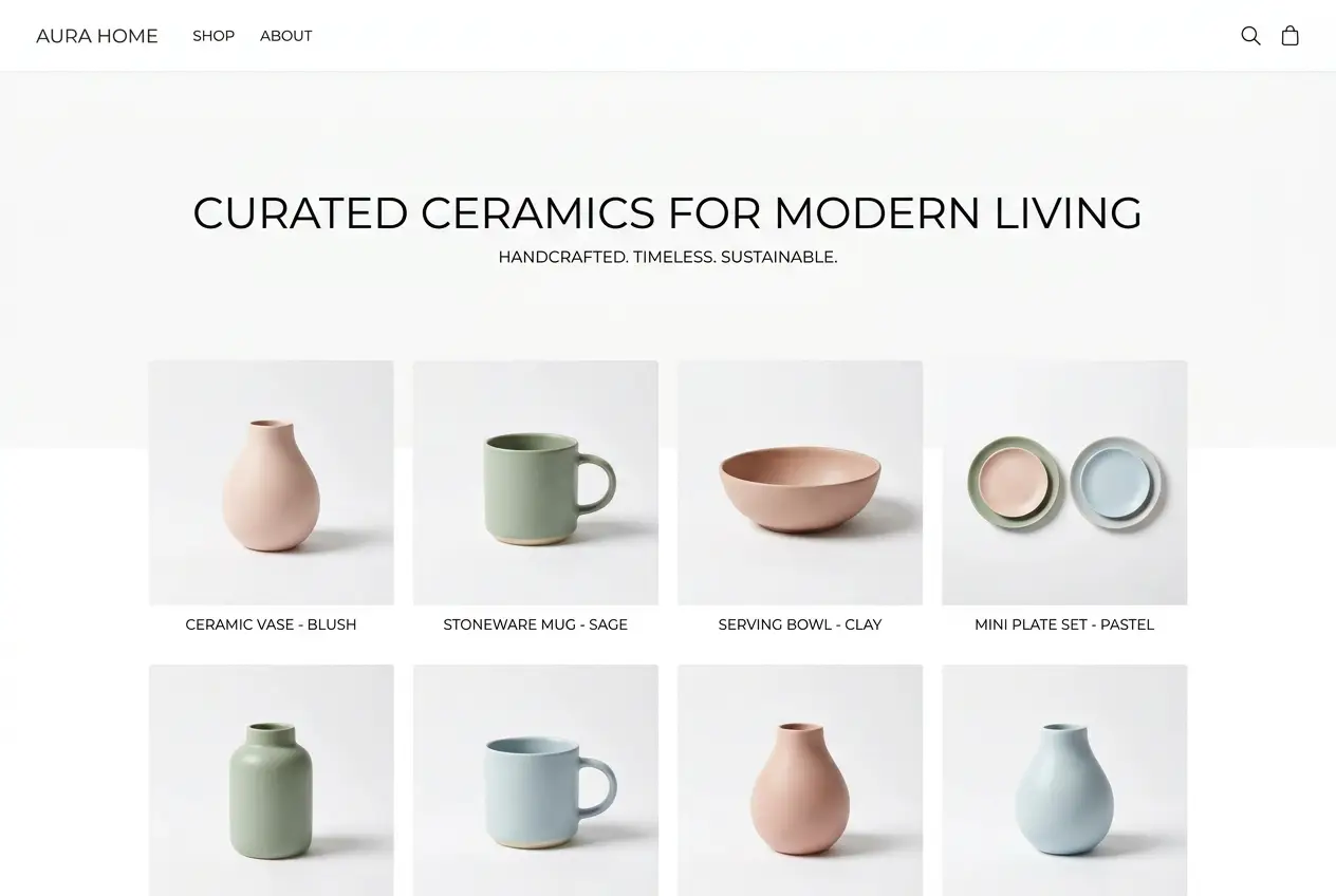 E-commerce website template preview