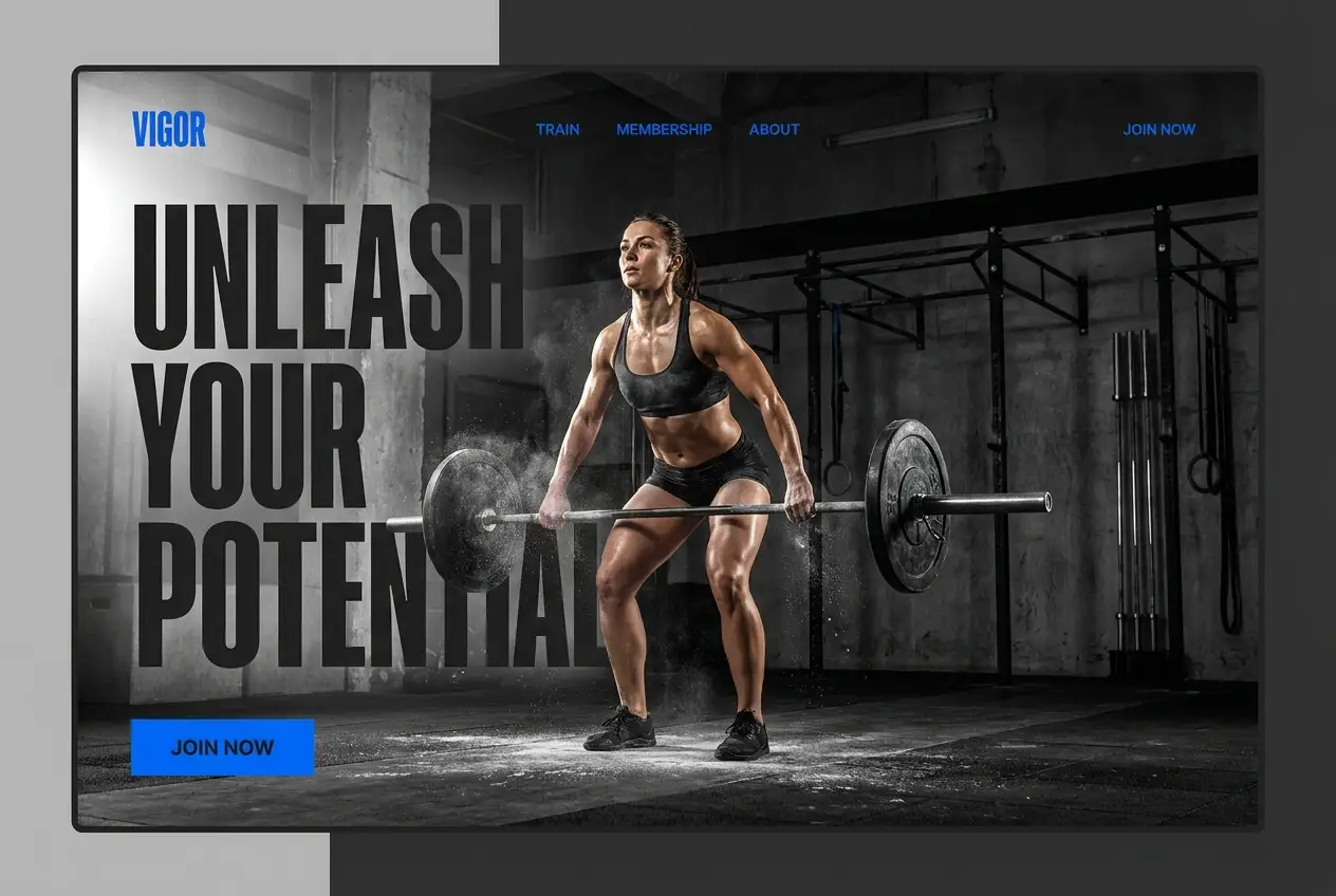 Fitness website template preview