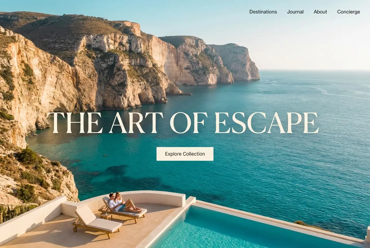 Travel website template preview
